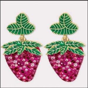 SUGARFIX by BaubleBar "Berry Tale" strawberry drop earrings